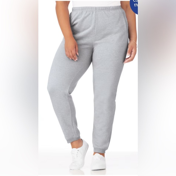 Blair better than basic Sweatpants PM medium petite short ivory-gray Joggers - Picture 1 of 5